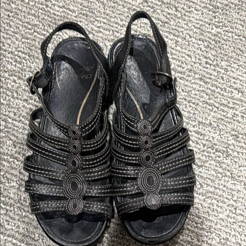 Dansko Black Strappy Sandals
